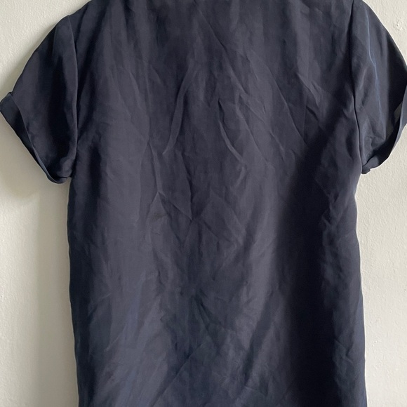 Navy blue silk top from Calypso. - Picture 3 of 6